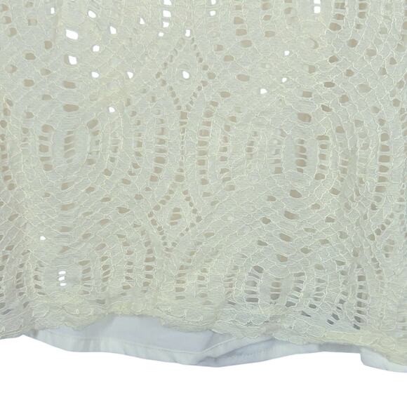 J. Crew Lace Overlay Ivory T-Shirt Size 4 - Picture 6 of 13
